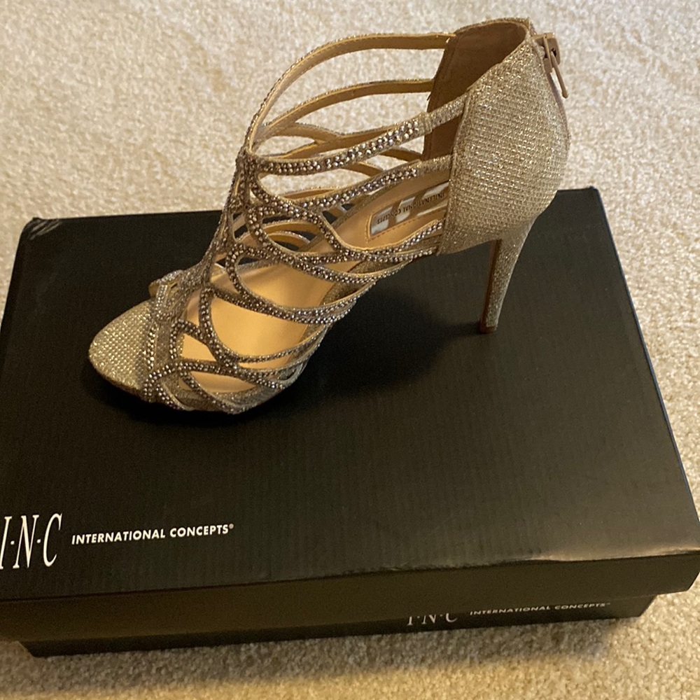 Silver INC heels size 6.5